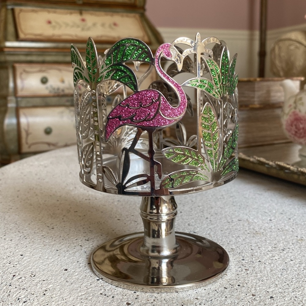 Bath & Body Works Flamingo Candle and Soap Holder